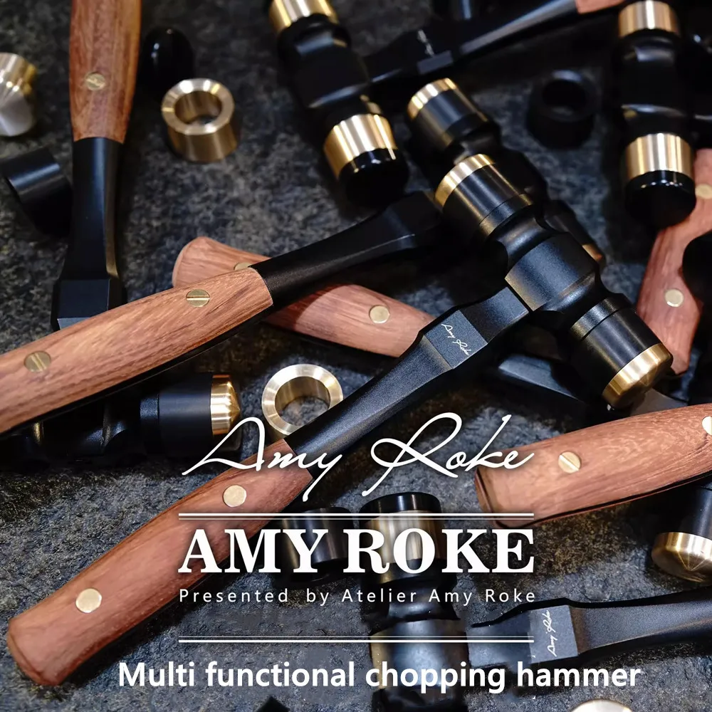 AMY ROKE Professional Leather Thread Hammer Aviation Aluminum Alloy Material DIY Leather Craft Multi Functional Cutting Hammer