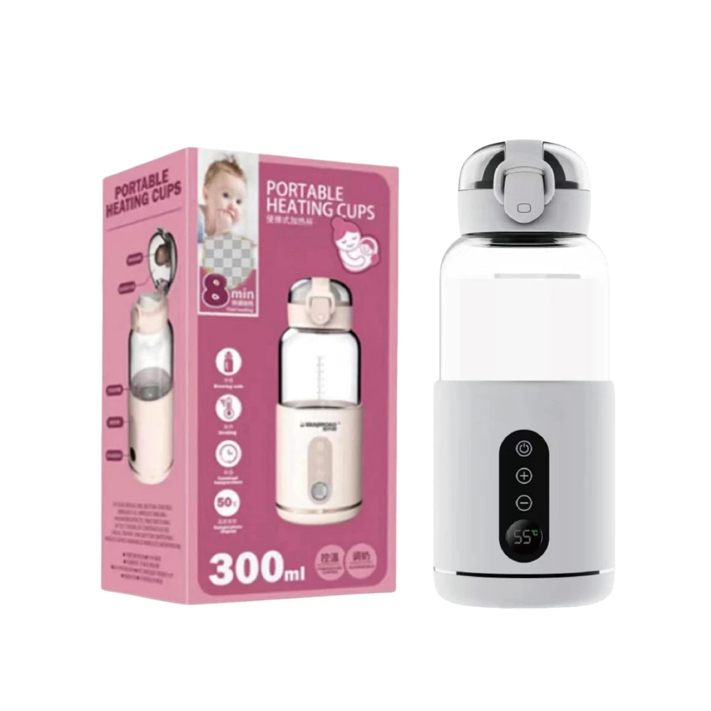 Portable Baby Milk Bottle Warmer USB Charge Temperature Adjustable & Display Wirelss Thermostat Electric Water Warmers Bottle