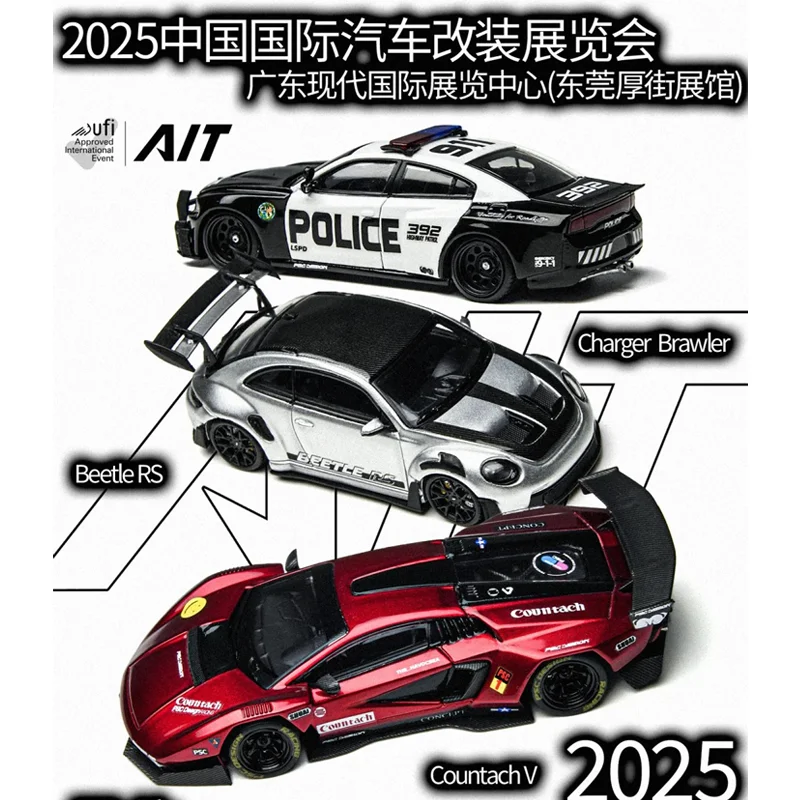 

TimeMicro × PSC 1:64 Lamborghini Countach "V" Scarlet Alloy Die Cast Car Model Collection Gift