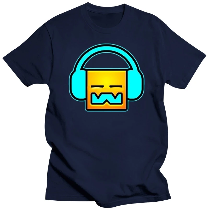 MAN T-SHIRT summer tshirt Kid DJ Geometry Dash T Shirt black t shirt for men fashion Casual short sleeve top