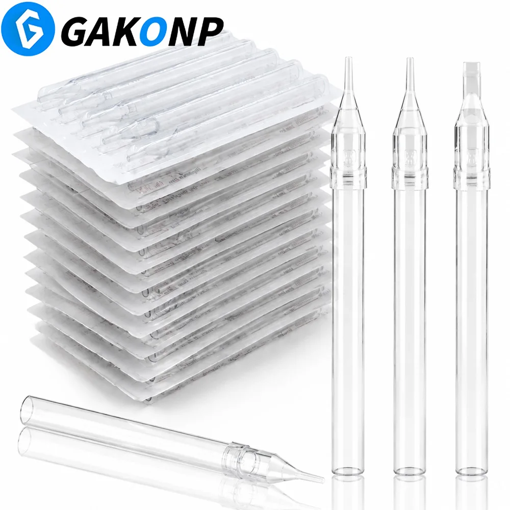 100/50PCS Long Tattoo Nozzles Tips Tube Plastic Disposable Tattoo Needles Tips Tube RT FT for Coil Machine Tattoo Supplies