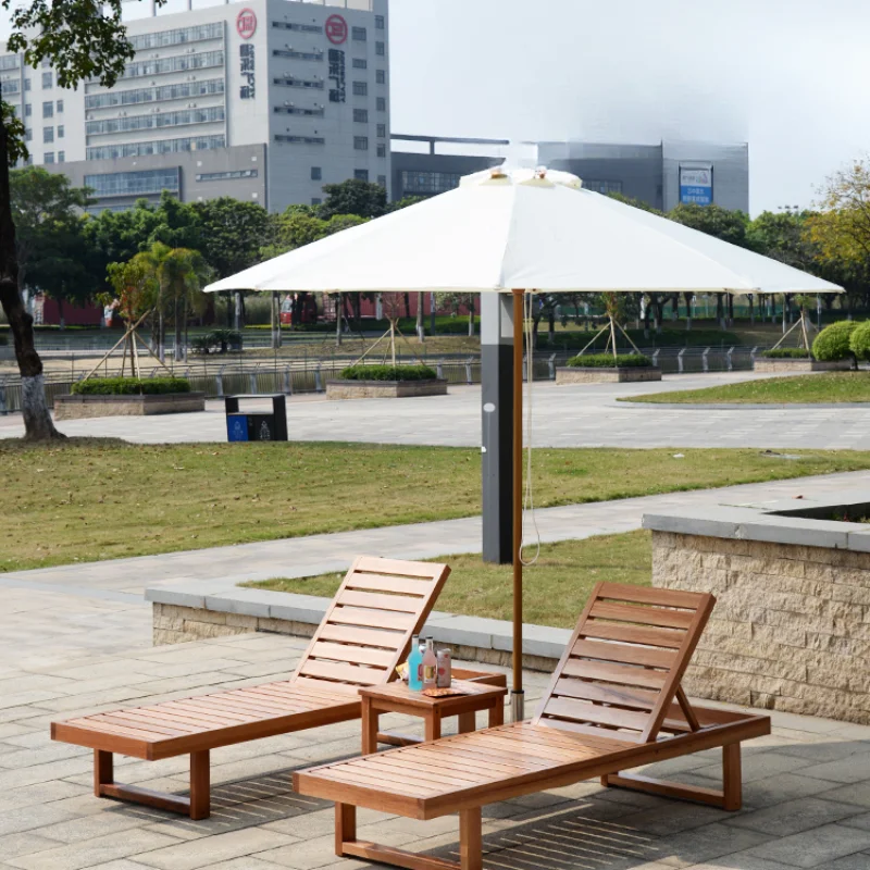 

Swimming pool seaside folding wooden lounge chair