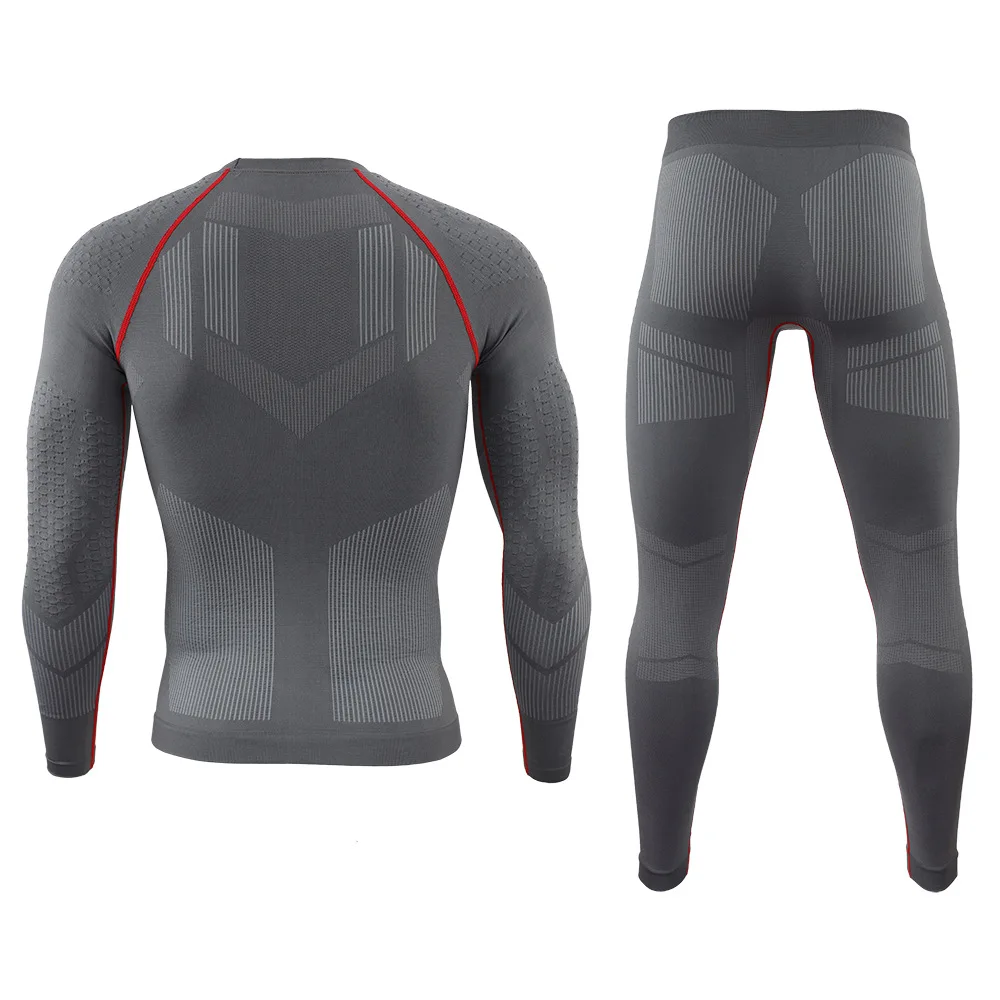 Men's Autumn and Winter New Outdoor Seamless Underwear Sports Fitness Set Yoga Skiing Sportswear Warm Base Men's Sports Set