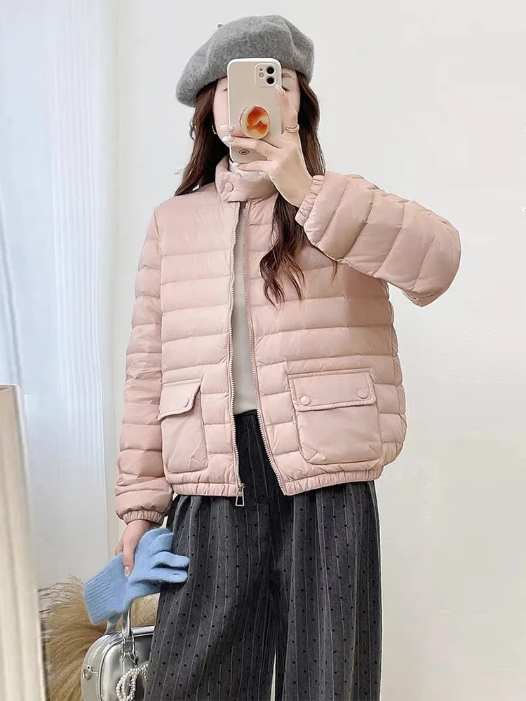 

Women's down Cotton Jaet Winter Warm Faionable Stand Collar Coat Korean Sle Loose Fit Mid-Length Single Button Closure