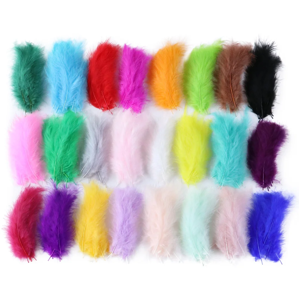 Plumes de dinde marabout pelucheuses 15-20cm, 50 pièces, pour artisanat attrape-rêves, Plumes décor bijoux, Plumes souples, accessoire de fête de