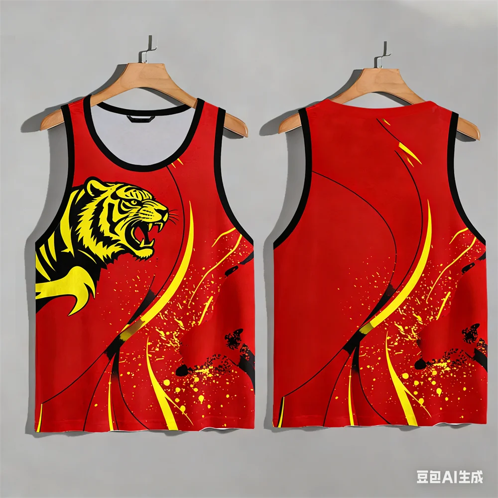 

Красочный повседневный жилет, летняя мужская футболка без рукавов с животным принтом, дышащий повседневный жилет унисекс, удобный спортивный жилет, топы