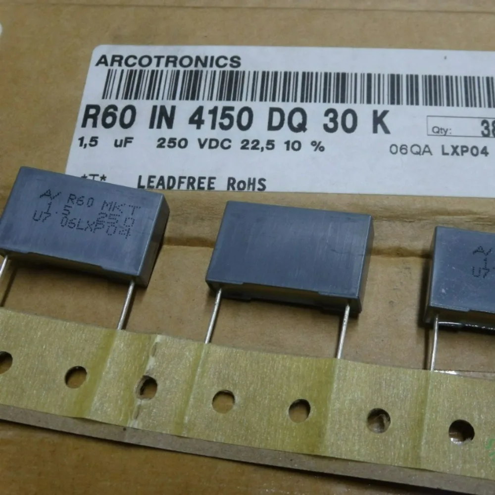 5pcs/lot AV R60 1.5uf 250V 1u5 155 Brand New 22mm Film Capacitor R60IN4150DQ30K