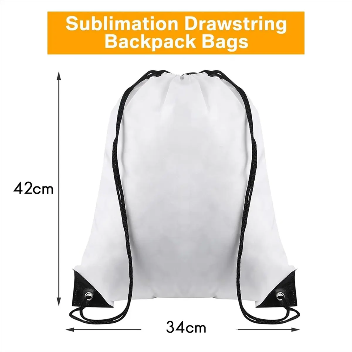 2026 New 25 Pcs Sublimation Drawstring Bags Bulk White Blank Drawstring Backpacks Reusable Gym Sport Sinch Sack Backpack