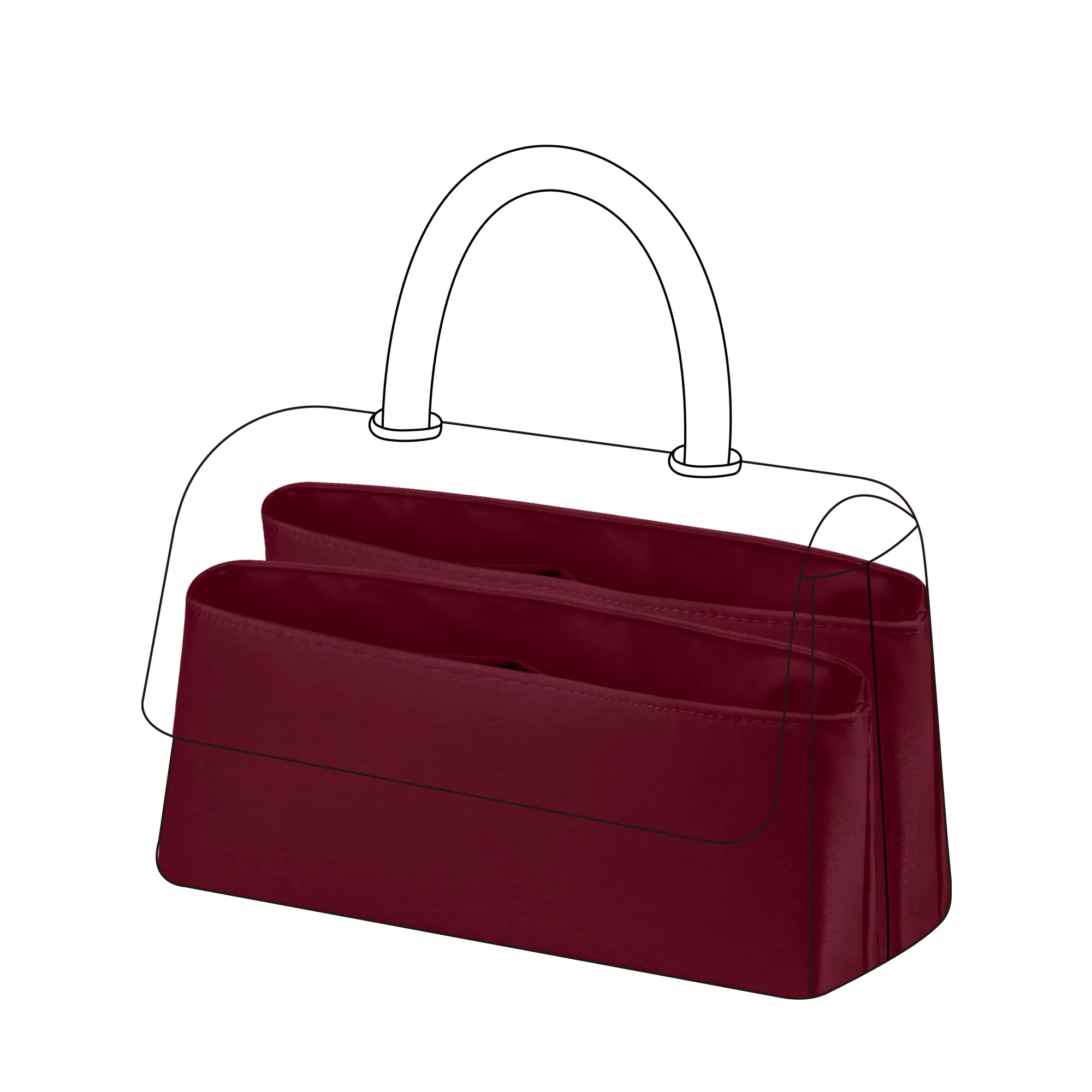 Organizador de bolsos de seda DGAZ para bolsos Chanel Coco con asa, organizador de bolsos de tacto sedoso, moldeador de bolsos de lujo y bolsos tipo tote.