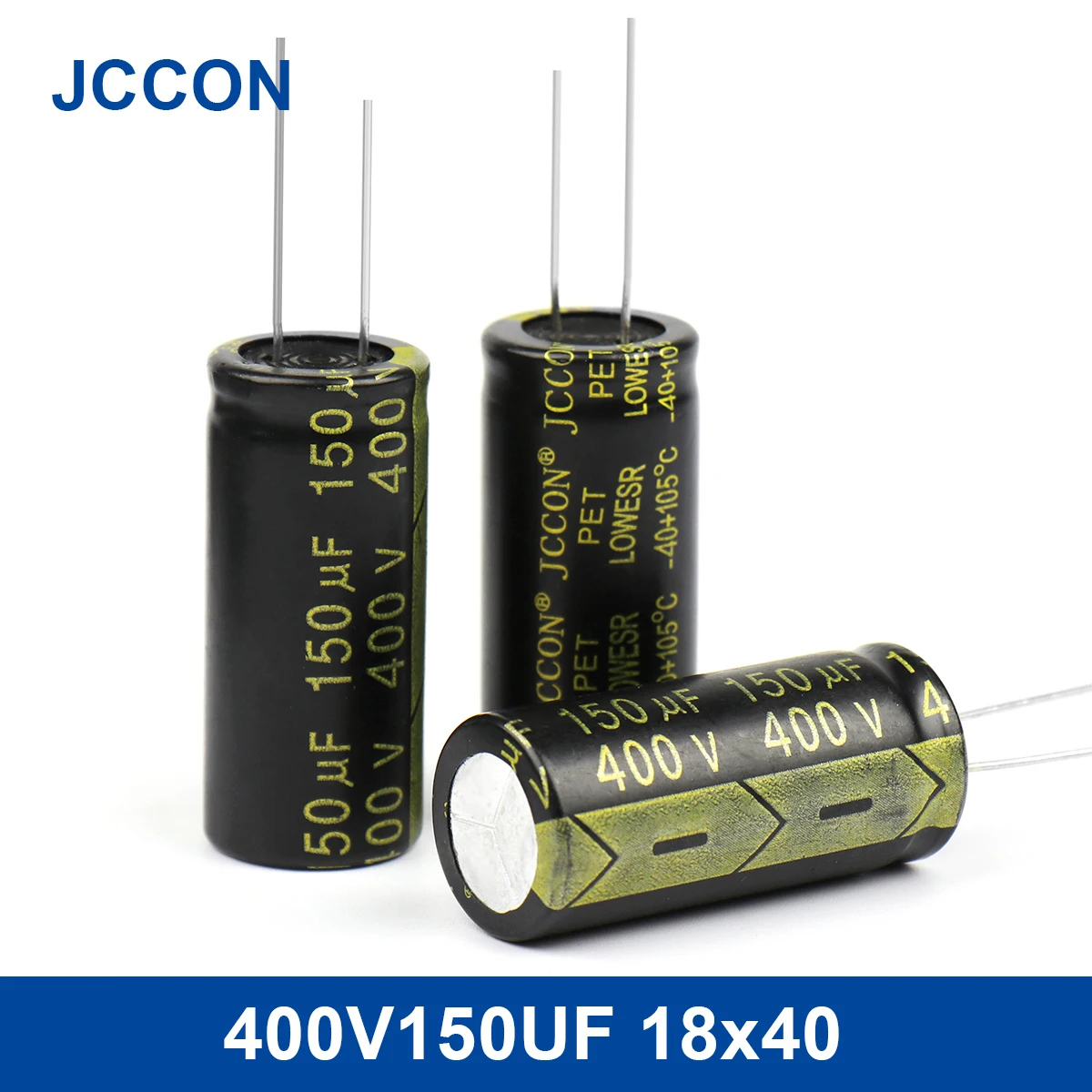 

10Pcs JCCON Aluminum Electrolytic Capacitor 400V150UF 18x40 High Frequency Low ESR Low Resistance Capacitors