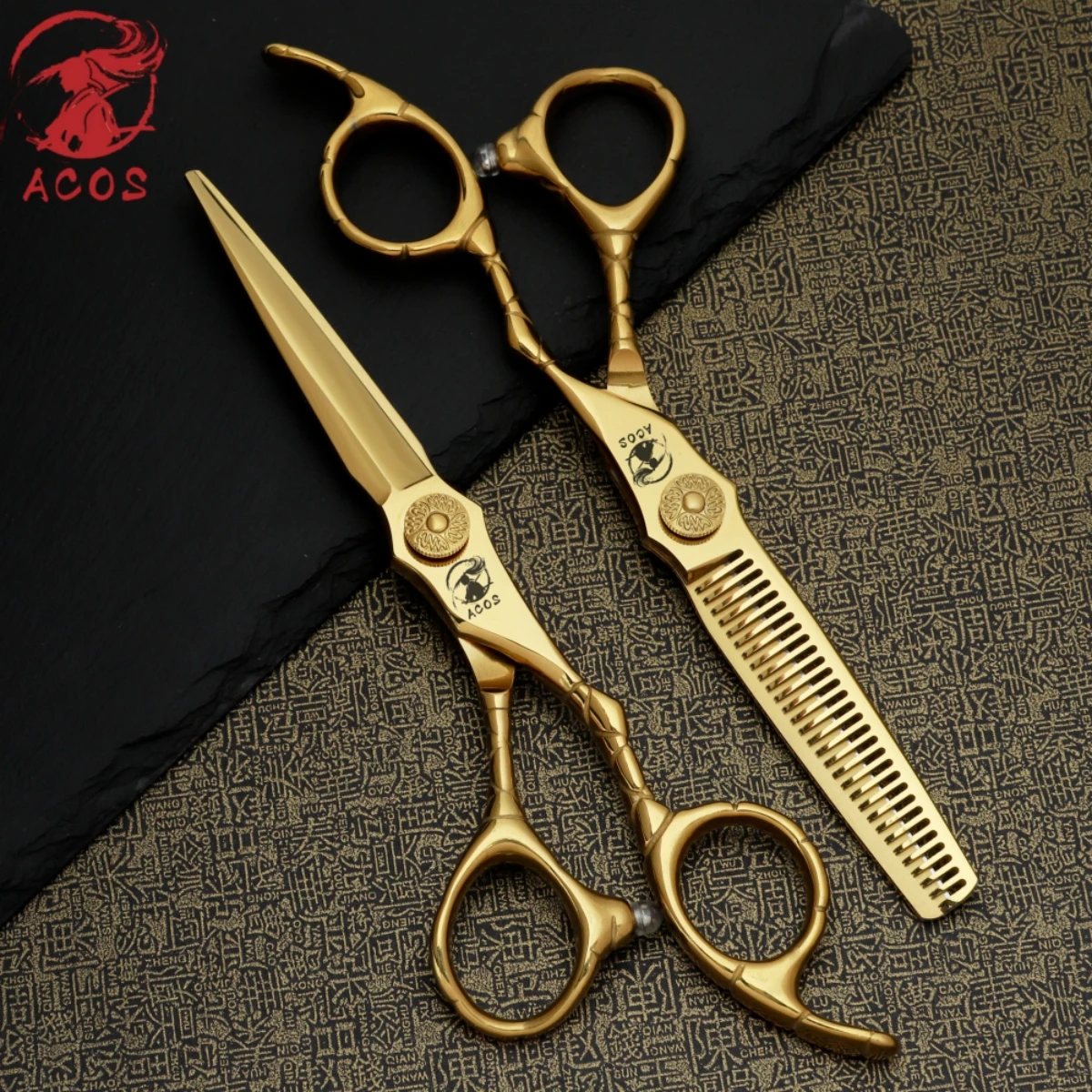 

ACOS-Professional Barber Scissors, Steel Men's Thinning Scissors, Suitable for Home Hair salons, 440C, 6 Inch Suit