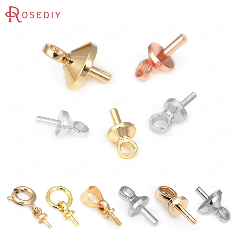 

3MM 4MM 5MM 18K Gold Color Half hole Pearl Beads Connect Charms Beads Caps Jewelry Making Supplies High Quality Diy Accessories