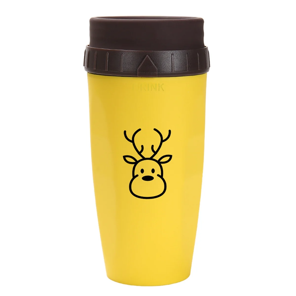 French Twist Cup, Cold Drink Coffee Juice Cup, Portable Plastic Insulation, Coffee Straw Cup Christmas Deer