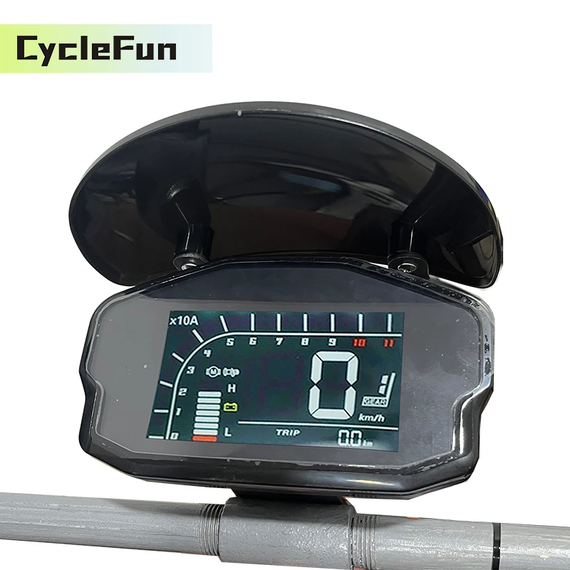 DKD Display Programmable Voltage KMH/MPH ONE-LIN Electric Scooter Moped Speedometer For Fardriver And Votol Controller
