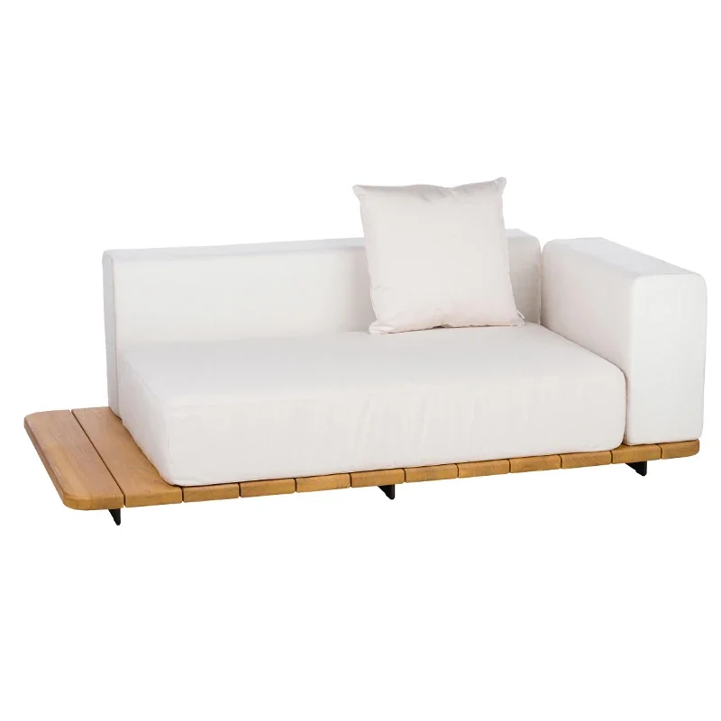 

Nordic outdoor sofa solid wood combination cloth art Courtyard Hotel Villa terrace teak furniture