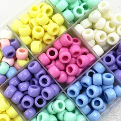 NEW 50pcs/lot 6X9mm Big Hole Acrylic Beads Spacer Loose Beads for Jewelry Making DIY Handmade Bracelet Accessories