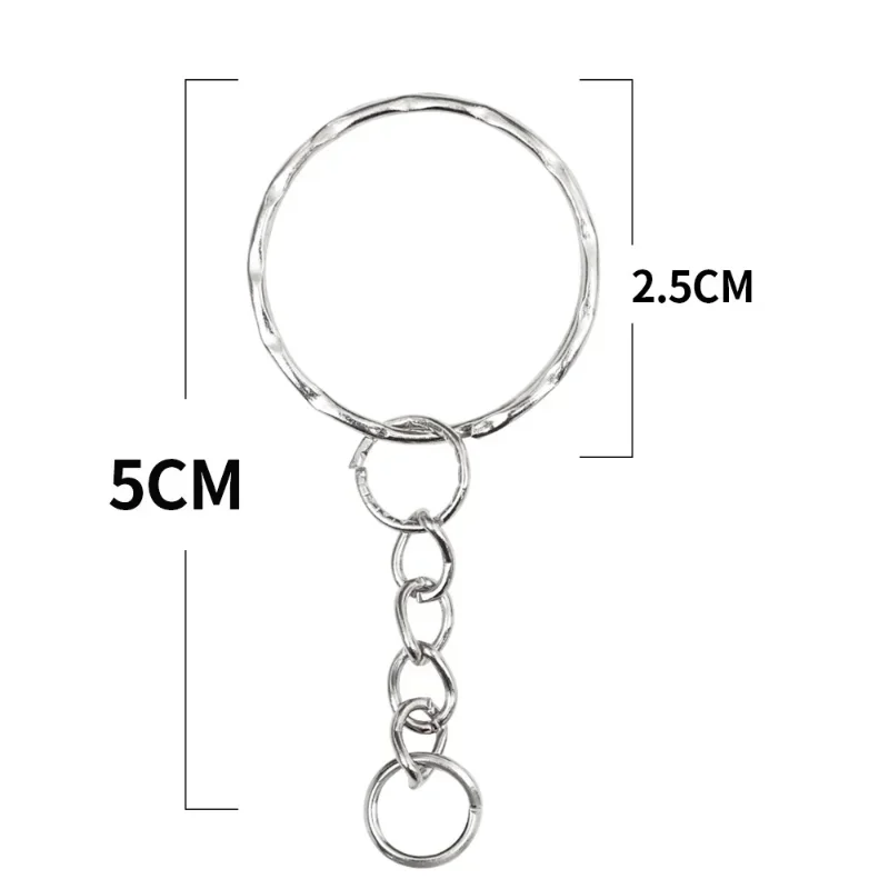 20/500pcs Silver Plated Metal Blank Keyring Keychain Split Ring Keyfob Key Holder Rings DIY Key Chains Key Ring Accessories