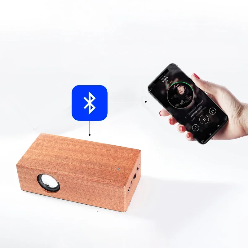 Altoparlante doppio con ricarica audio bluetooth in legno Altoparlante multifunzionale Mini altoparlante Strumento di vendita caldo e materiale in legno naturale