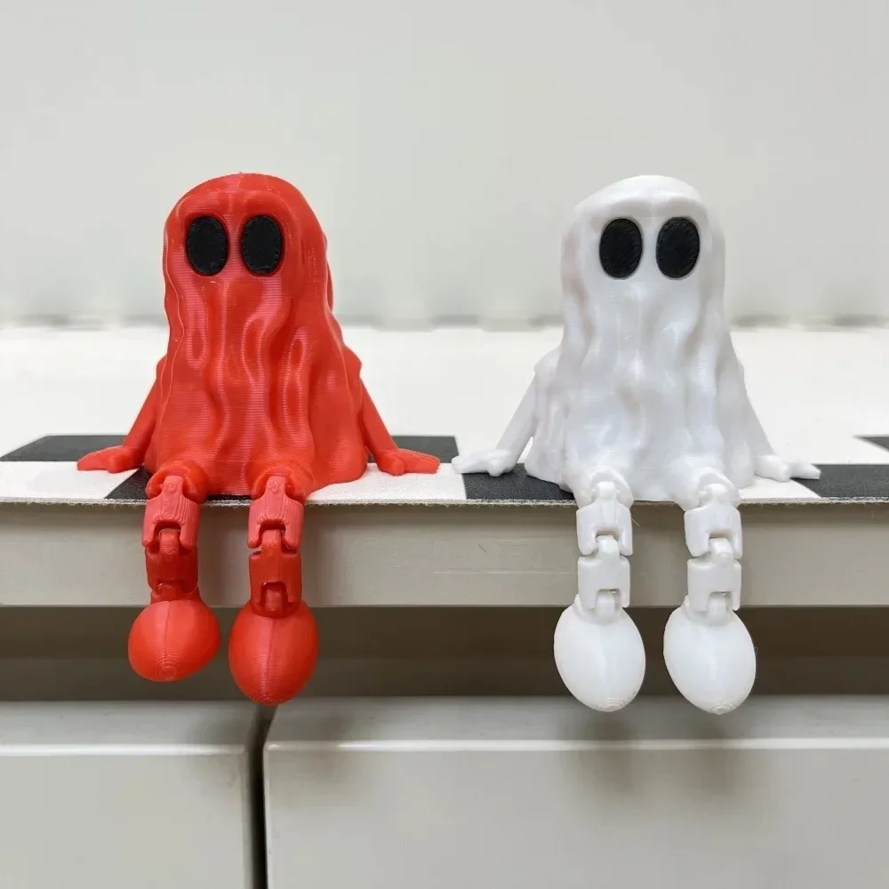 3D Printed Articulated Ghost Decoration, Movable Joint Halloween Ghost Figurine for Carnival Night Party Decor