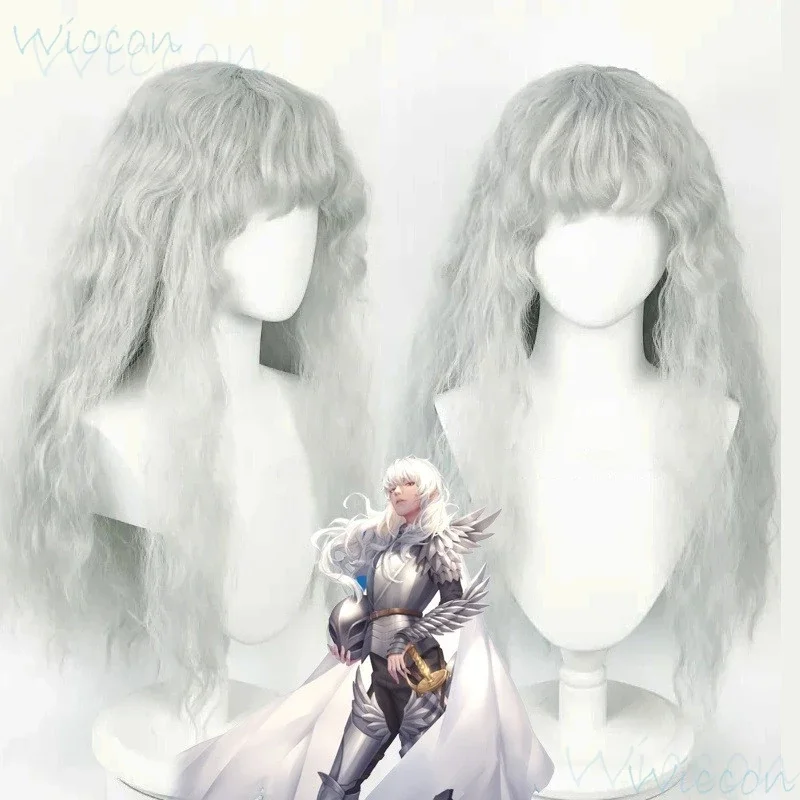 Griffith White Eagle Anime Cosplay Costume Prop White Curl Wig Medieval Male Vintage Tops Belt Knight Suit Red Necklace Roleplay view 3