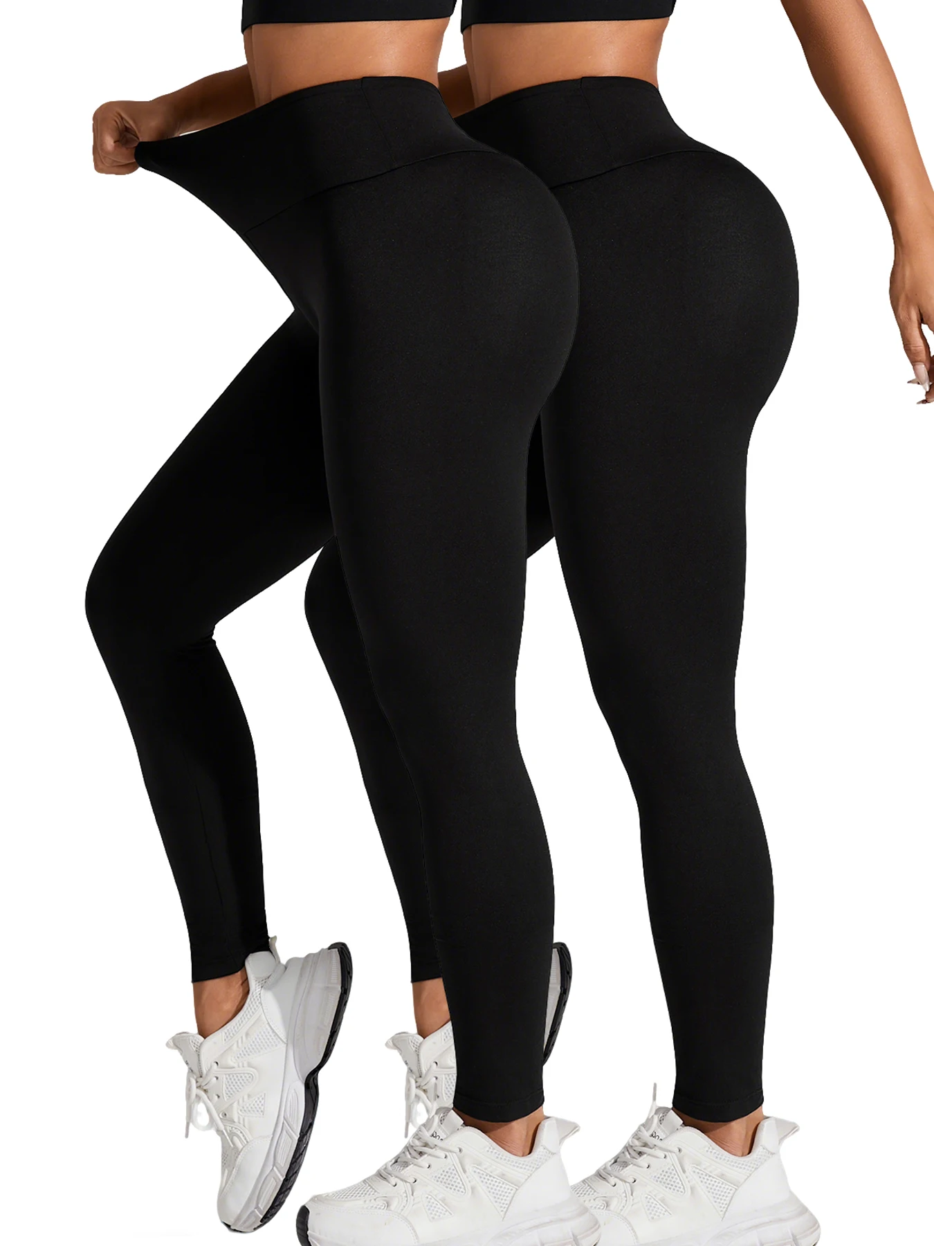 

2 Pack Women's Super Soft Leggings High Waisted Tummy Control No See Through Workout Yoga Running Athletic Push Up Gym Leggings