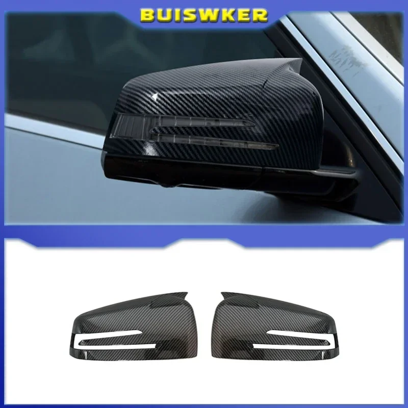 

2pcs Carbon Fiber Pattern Rearview side Mirror cover caps For Mercedes Benz W176 W246 W204 W212 W221 C117 X204 X156