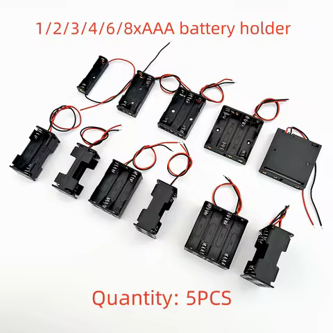 5PCS Battery Rack AAA Back-to-back Battery Box Battery Compartment With Cables 1/2/3/4/6/8xAAA Battery Holder