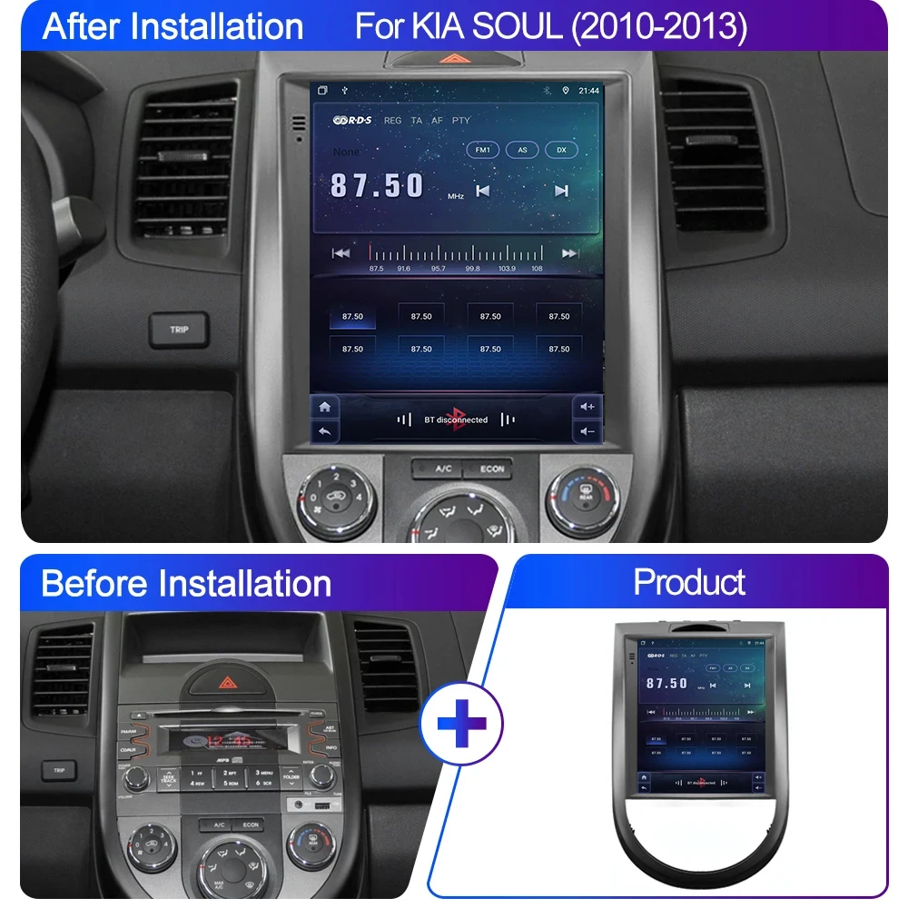 Car Radio For Kia Soul AM 2010-2013  Tesla Style  Radio Video multimediale GPS Touch Display Rear Camera 7862 CPU Screen 9.7inch