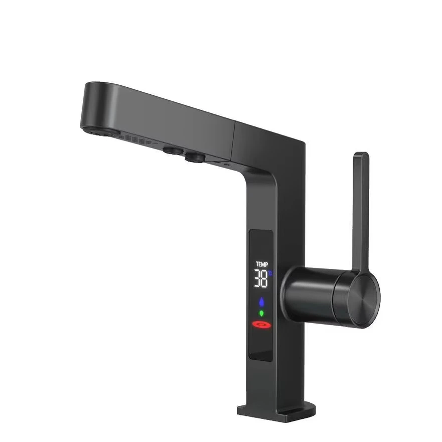 

Современный цифровой смеситель для раковины с одним отверстием, классический смеситель для горячей и холодной воды, смеситель для ванной комнаты с керамикой для ванной комнаты