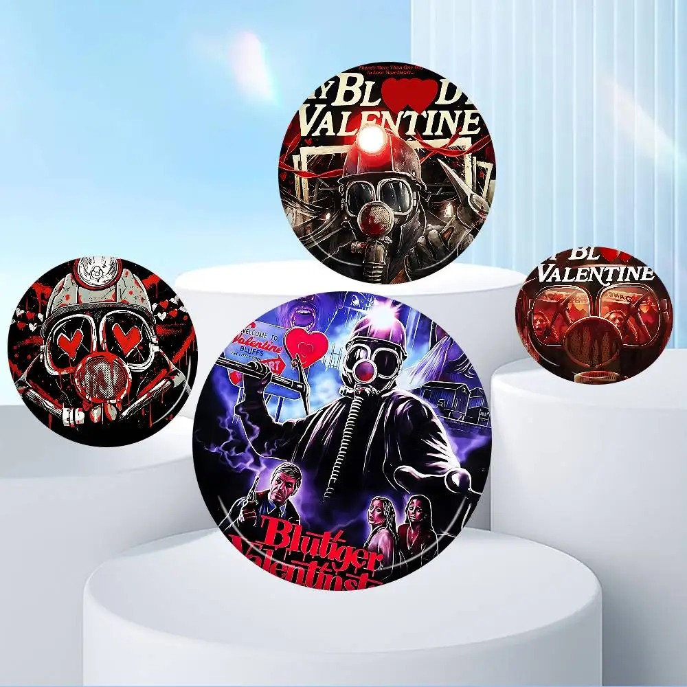 Unique style band My Bloody V-ValentineS Round Button Pins Slogan Creative Brooches Backpack Clothes Decoration Fashion Cartoon