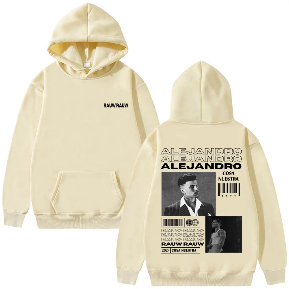 Cantor rauw alejandro cosa nostra álbum impressão hoodie masculino feminino moda vintage moletom topos masculino hip hop oversized hoodies