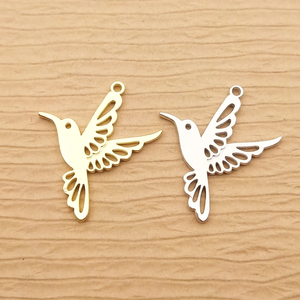 10pcs Hummingbird Charm for Jewelry Making Earring Pendant Bracelet Necklace Accessories Diy Craft Supplies Metal Materials