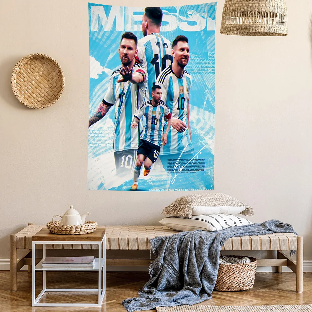 ฟุตบอลStar M-Messi Happyวันเกิดพื้นหลังไวนิลผู้หญิงวันเกิดเค้กตกแต่งตารางPhotoshootแบนเนอร์