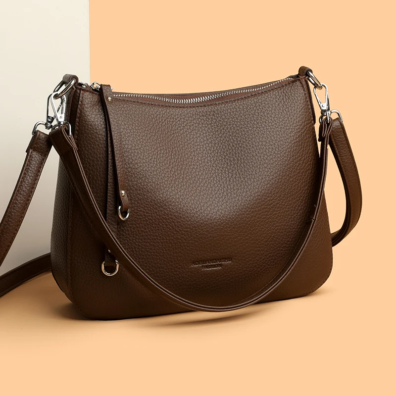 

Genuine Brand Women's Soft PU Leather Shoulder Bags Luxury Designer Crossbody Bags Ladies Casual Messenger Commuting Sac