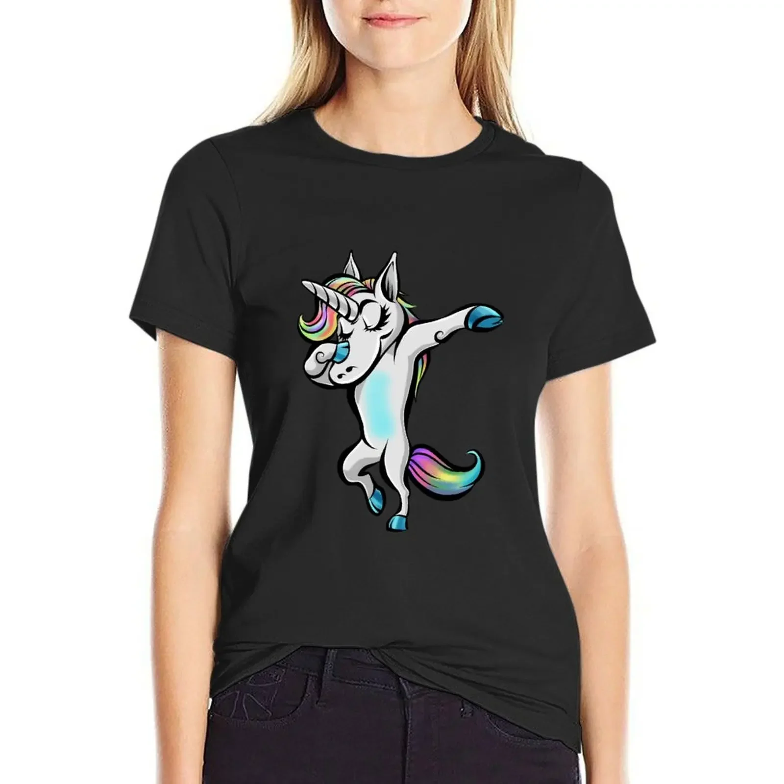 

Cute Dabbing Unicorn - Rainbow Dab Unicorn T-Shirt blacks oversized plus size tops Blouse cat shirts for Women