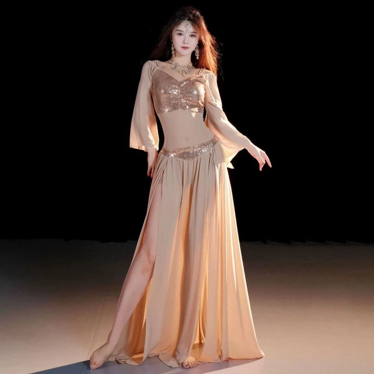 

Dancer Original Design Belly Dance Costumes Autumn Winter Oriental Dance Belly Practice Dance Jazz Costumes Lady Sexy Dance Set