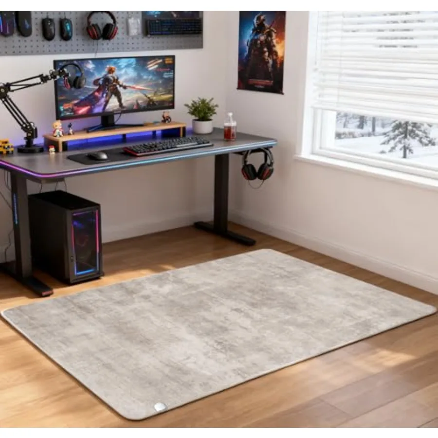 พรมไฟฟ้าอุ่น 35x55 นิ้ว พรมอุ่นนุ่มสบาย พร้อมตัวตั้งเวลา อุ่นเร็ว สำหรับสำนักงาน โซฟา ห้องอ่านหนังสือ