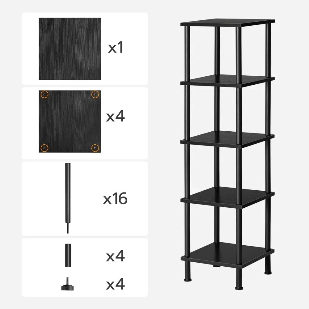 5 Tier Corner Shelf, Corner Square Shelf Display Shelf, High Storage Shelf Plant Shelf, Small Space Corner Bookshelves