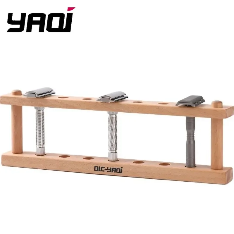 ‌ Flash Sale! YAQI Hochwertiger Rasiererhalter aus Buchenholz für Sicherheitsrasierer