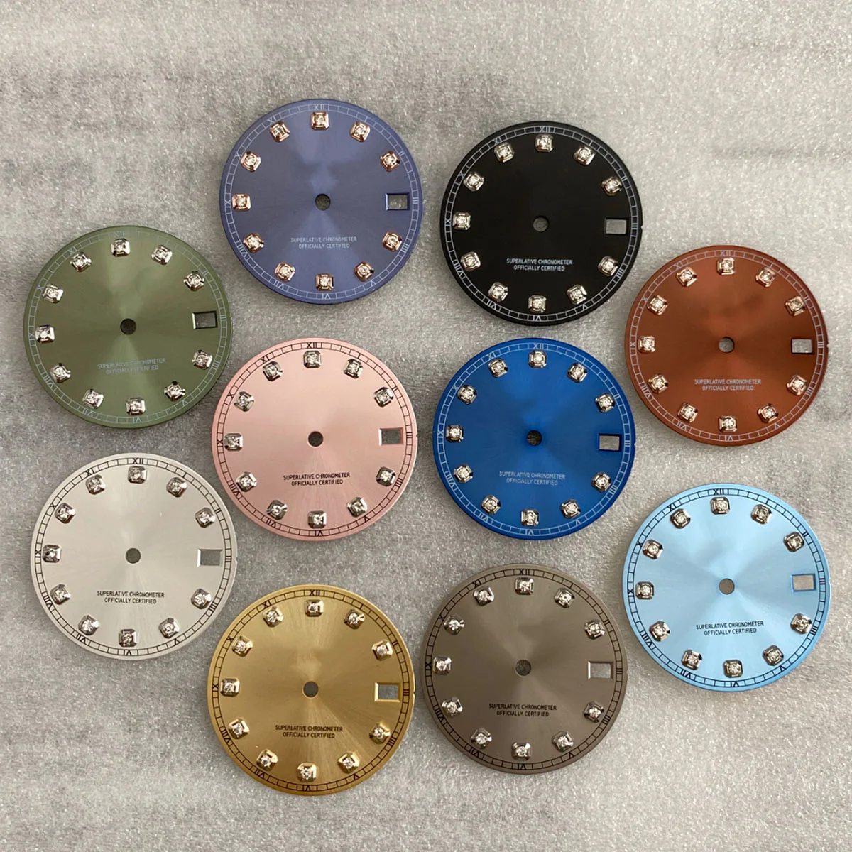 NH Dial 35 Diamond Watch Dial Green Luminous Dial Mod Parts for 35/36 Automatic Movement Accessories 28.5 mm