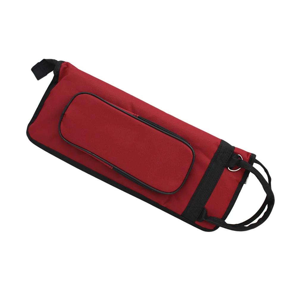 

Drumsticks Holder Bag with Shoulder Strap Bracket Portable Storage Hanging Cover Red