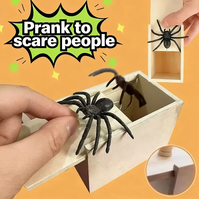 

Funny Middle Finger in Box & Spider box - Novelty Desk Decor Gag Gift for Halloween/Christmas/Birthday, Stress-Relief Office Toy