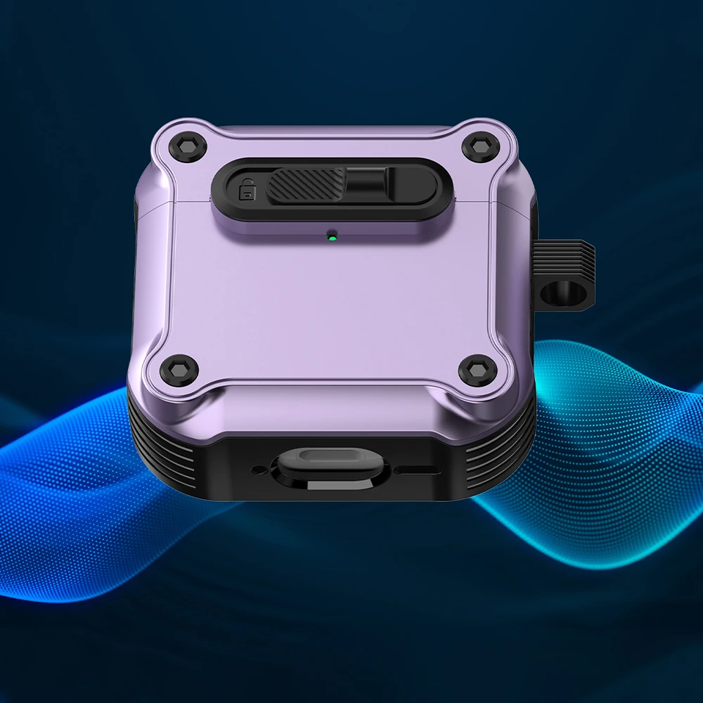 غطاء قفل أمان أوتوماتيكي لأجهزة AirPods Pro 2 4 4th ANC حافظة مضادة للصدمات لسماعات AirPods 4 3 2 1 Pro2 2023 Funda