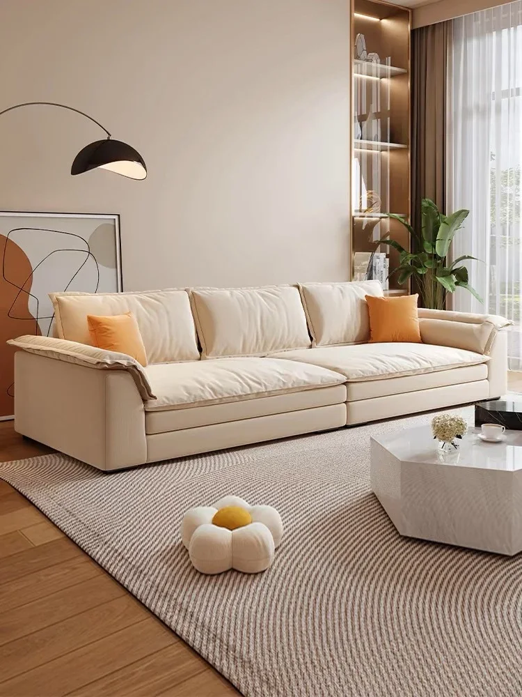 

Cream wind technology cloth sofa living room 2024 new small apartment simple modern straight row sailboat fabric sofa