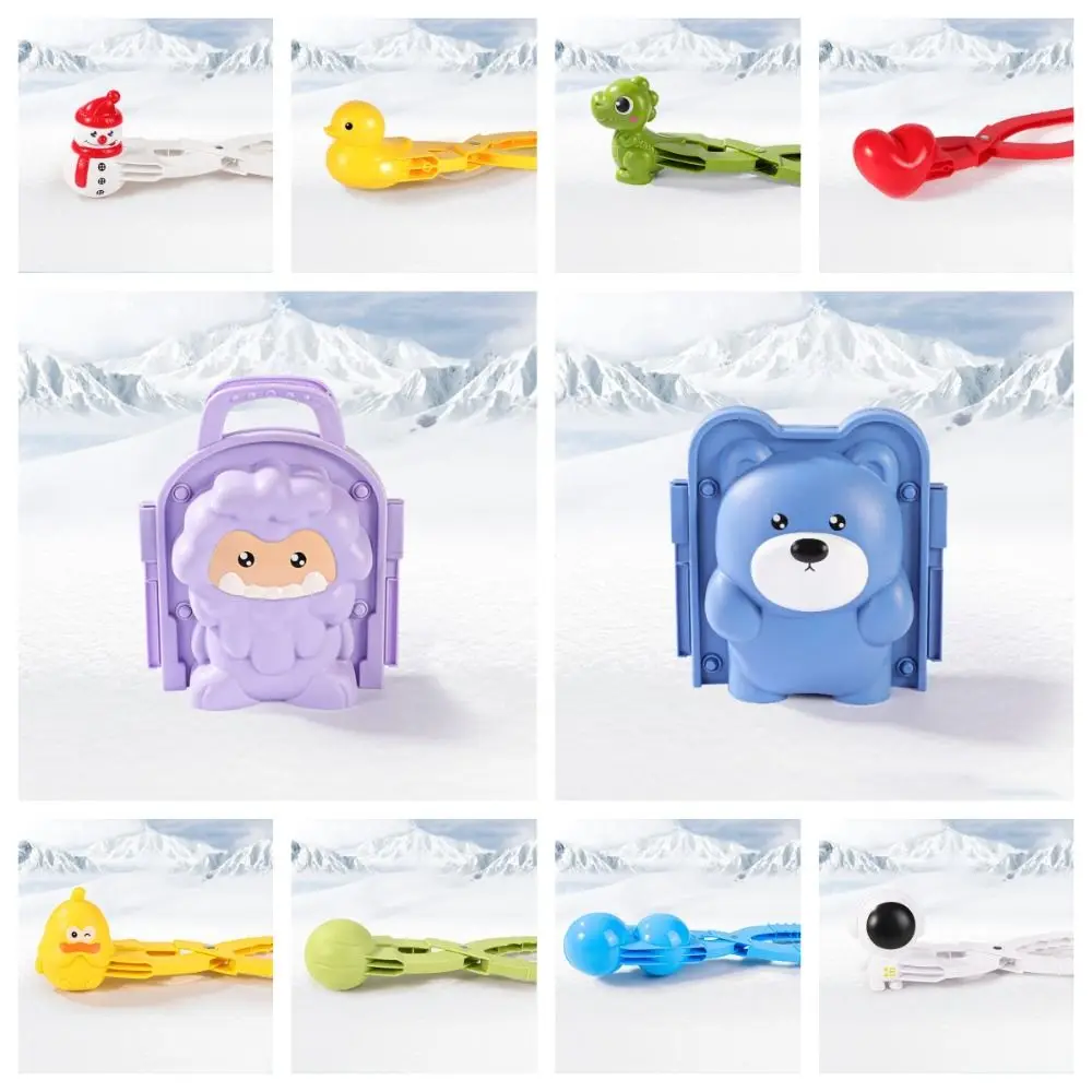 Portátil montessori pato bola de neve clipe educação precoce coração dinossauro bola de neve fabricante molde urso futebol areia fazendo molde crianças