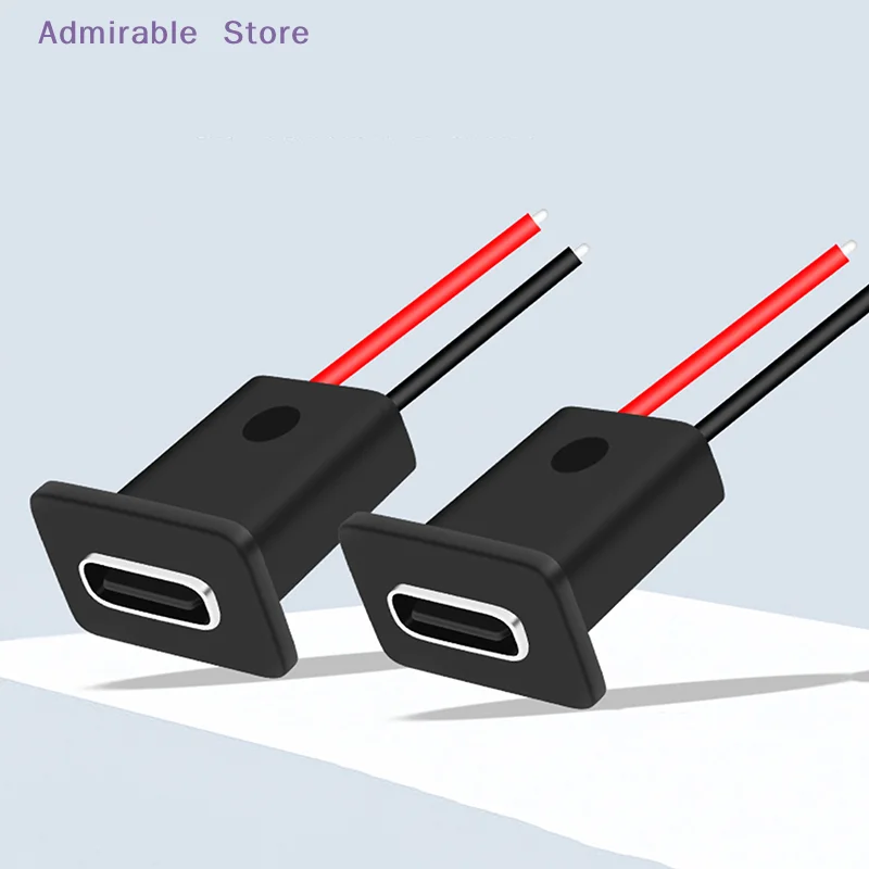 [W]Type-C 2p Charging Socket Direct Compression Perforated Waterproof Power Socket With Cable Connector