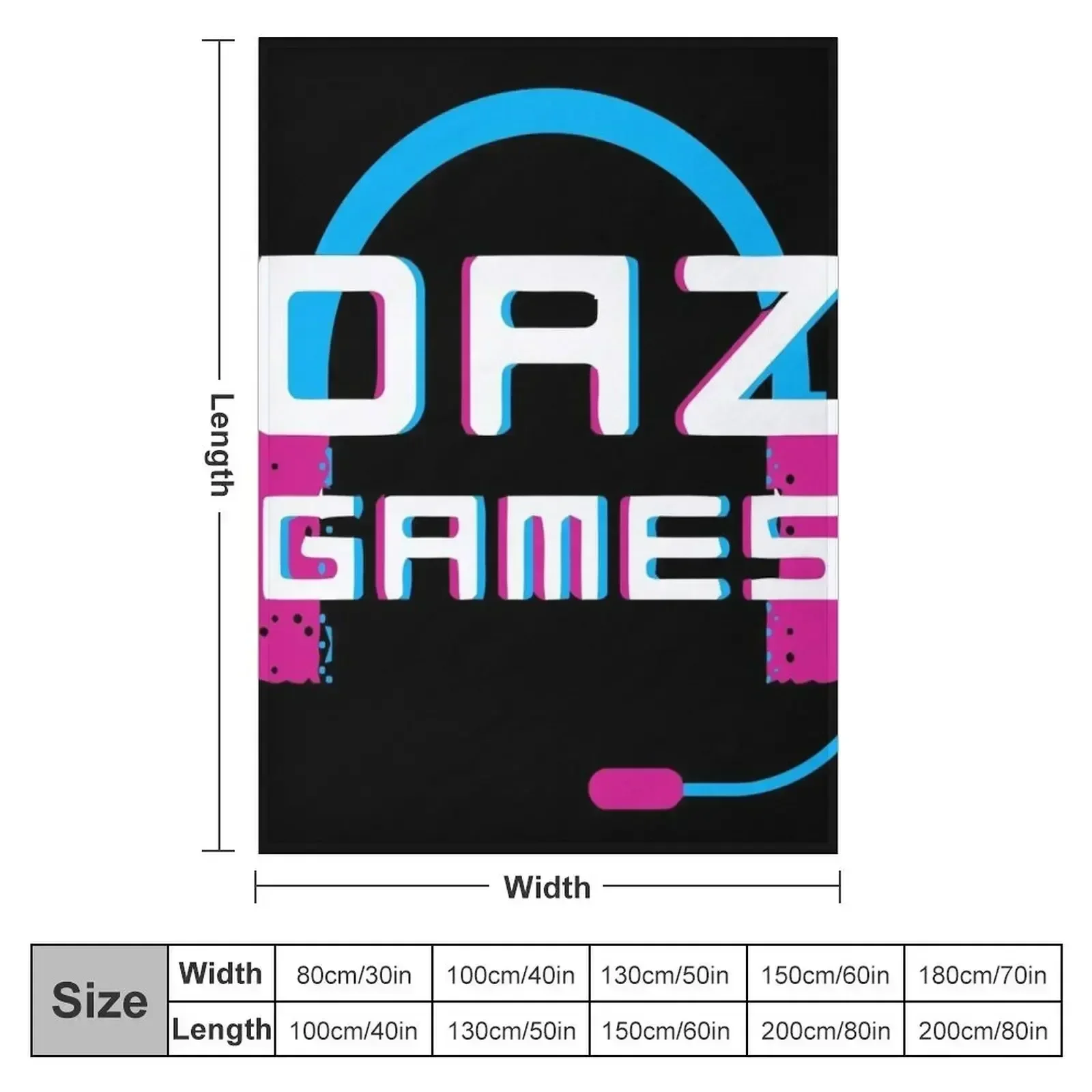 Daz Games Headphone Throw Blanket couch cozy soft plush fuzzy picnic outdoor blanket