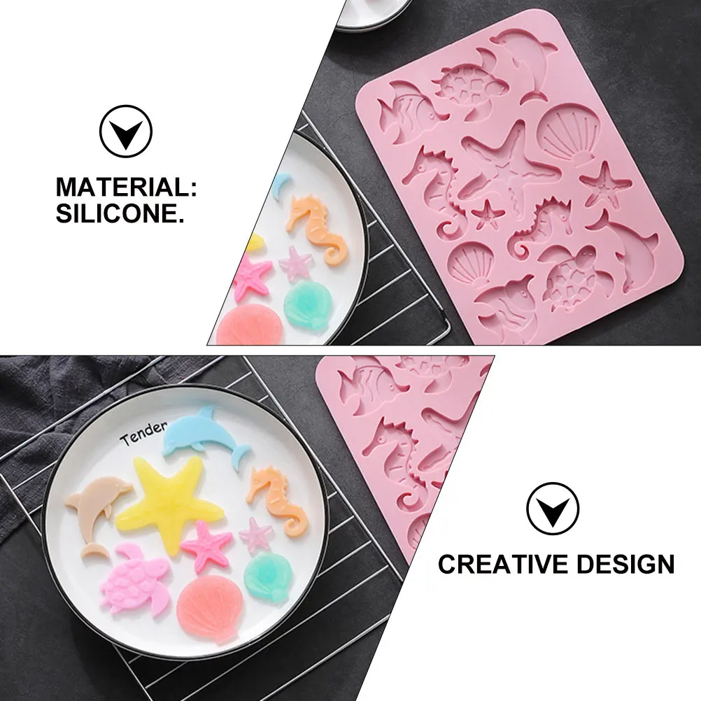 2Pcs Food Safe Silicone Marine Life Mold Creative Design Cake Making Mould Baking Gadget for Home Kitchen Professional Pastry view 6