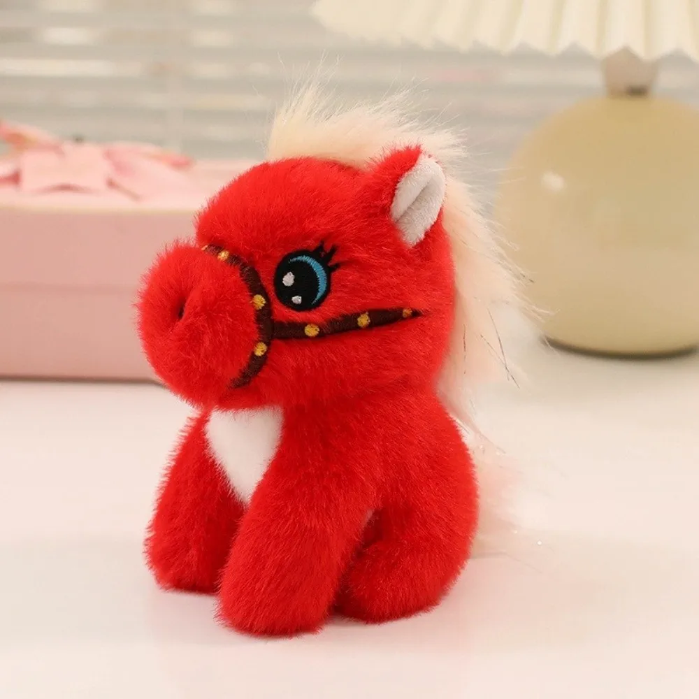 بلون أفخم الحصان المفاتيح التميمة لينة أفخم الحصان دمية قلادة الكرتون رقيق محشوة الحيوان كيرينغ سنة الحصان #4