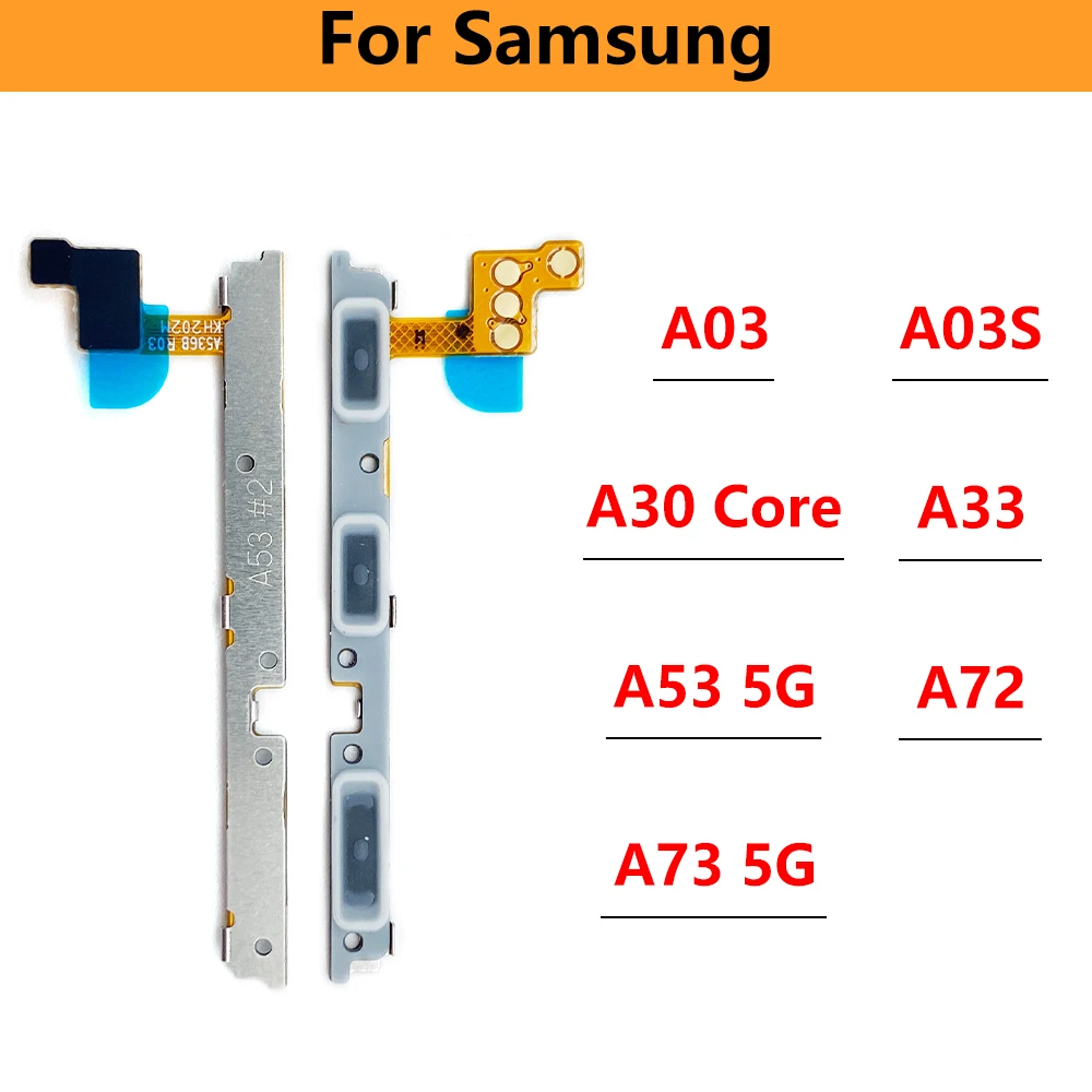 

Power Switch On/Off Button Volume Key Button Flex Cable For Samsung A03S A03 Core A13 4G A22 A33 A73 A52 A53 5G A72